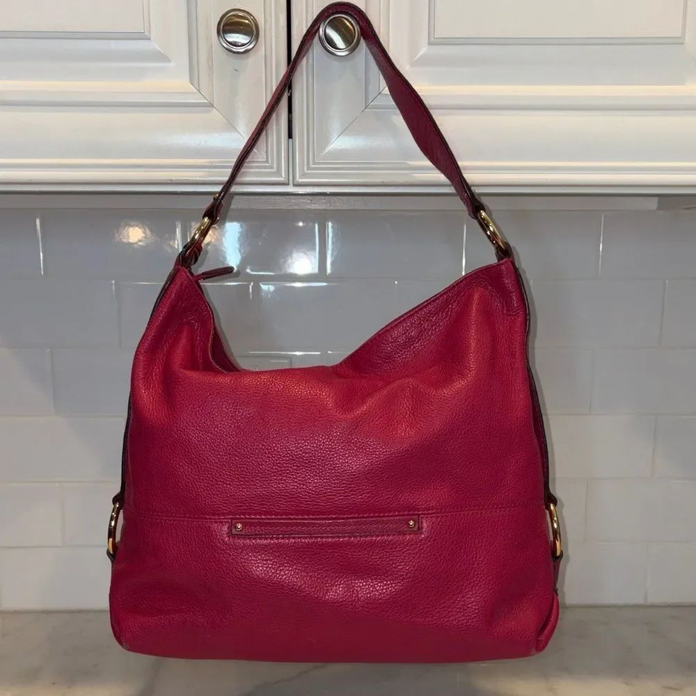 Michael Kors Bag Purse Handbag Leather Hobo Soft Pebbled Austin Pink Shoulder - Picture 4 of 16